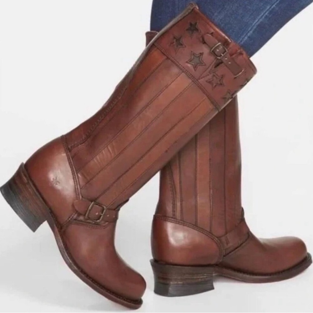 Frye Americana Flag Boots Size 8